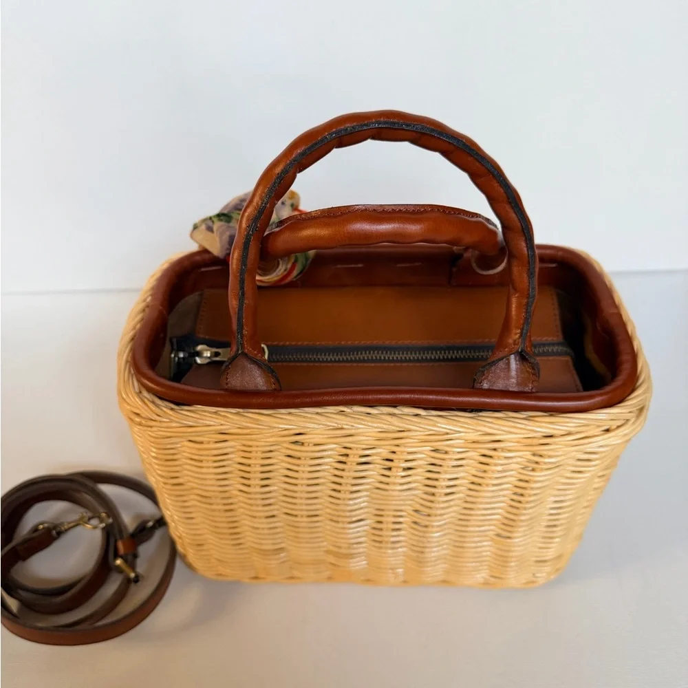 Patricia Nash Tan and Brown Woven Crossbody Bag - Picture 5 of 7